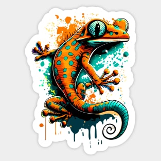 Gecko Colourful - Cute Gecko Salamander Lizard Sticker